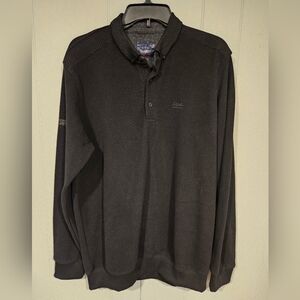 Ette By Zamur Collared Long Sleeve Polo Sweater Shirt Mens XXL Black Pullover
